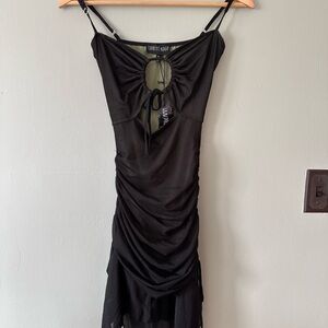 Current Mood ruched mesh fairy mini dress